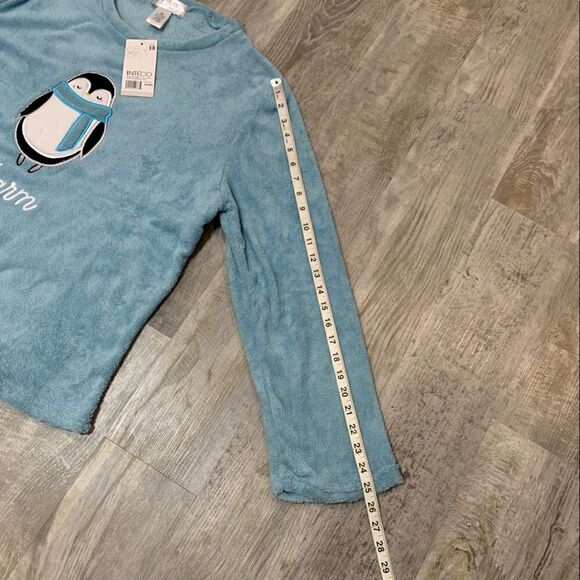 NWT INTECO intimates 3X plush fleece penguin long sleeve top - Picture 4 of 12